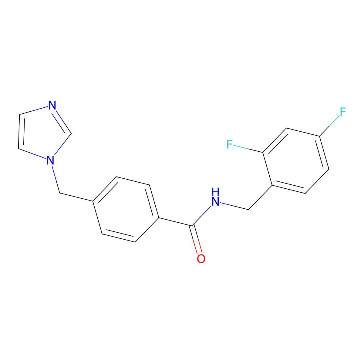 4-((1H-imidazol-1-yl)methyl)-N-(2,4-difluorobenzyl)benzamide molecular structure, CAS 1234809-69-8
