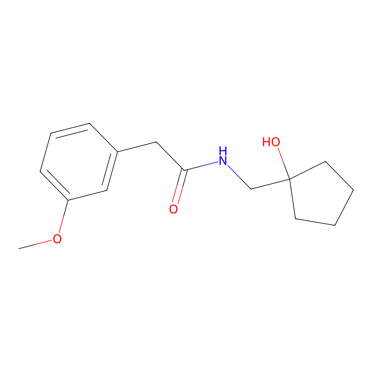 N-[(1-hydroxycyclopentyl)methyl]-2-(3-methoxyphenyl)acetamide molecular structure, CAS 1234810-24-2