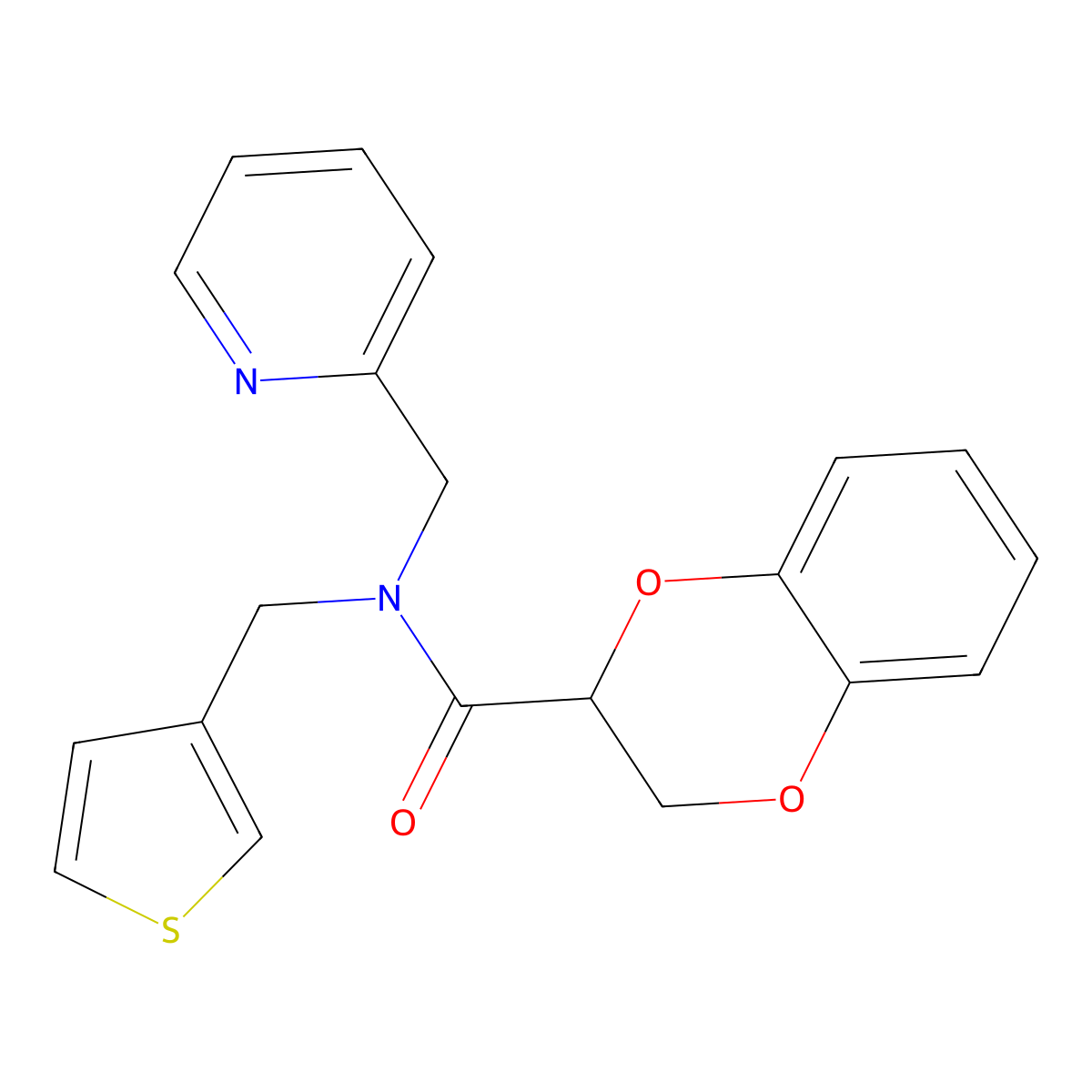 N-(pyridin-2-ylmethyl)-N-(thiophen-3-ylmethyl)-2,3-dihydrobenzo[b][1,4]dioxine-2-carboxamide molecular structure, CAS 1234811-52-9