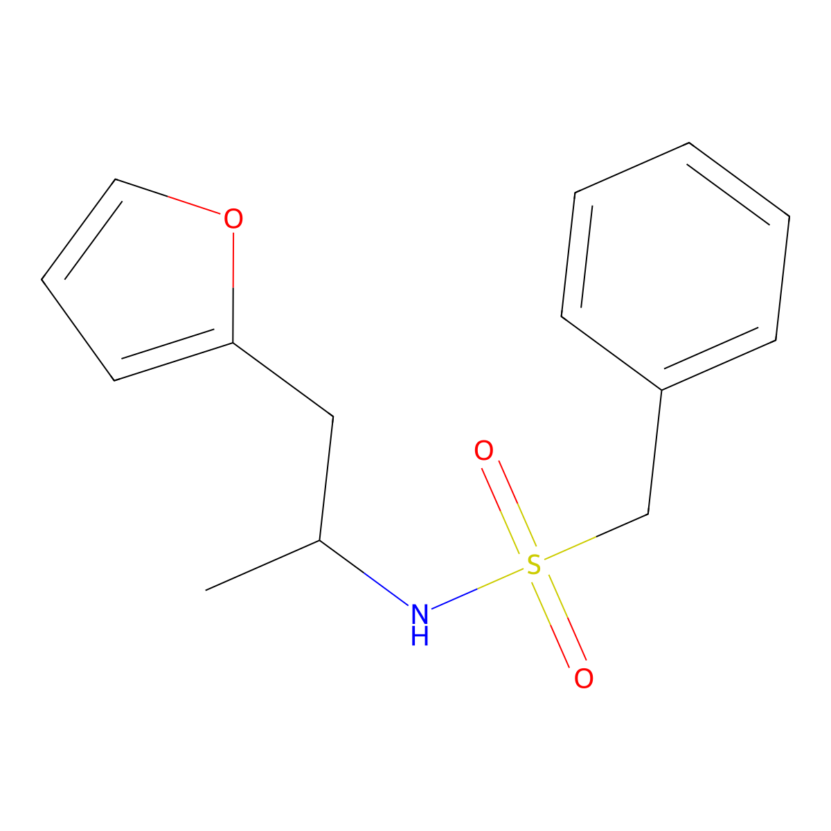 N-[1-(furan-2-yl)propan-2-yl]-1-phenylmethanesulfonamide molecular structure, CAS 1234811-54-1