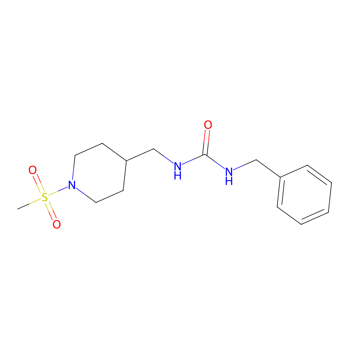 1-Benzyl-3-((1-(methylsulfonyl)piperidin-4-yl)methyl)urea molecular structure, CAS 1234811-82-5