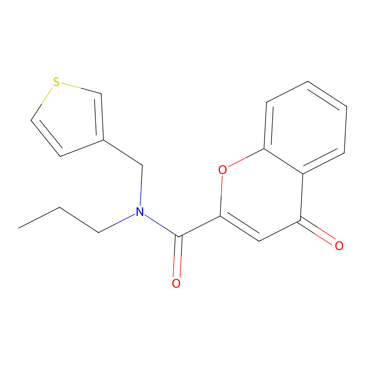 4-oxo-N-propyl-N-(thiophen-3-ylmethyl)-4H-chromene-2-carboxamide molecular structure, CAS 1234812-87-3