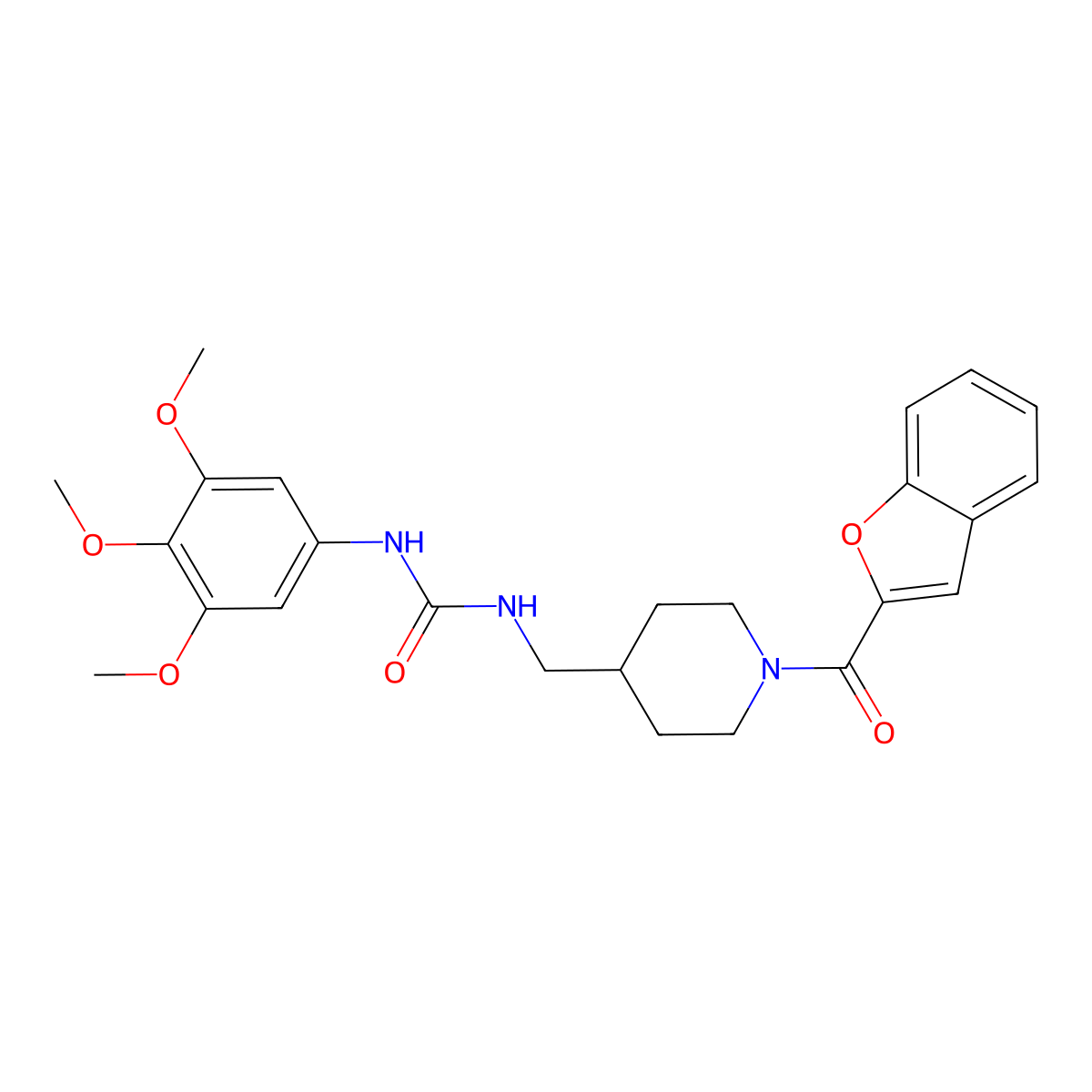 1-((1-(Benzofuran-2-carbonyl)piperidin-4-yl)methyl)-3-(3,4,5-trimethoxyphenyl)urea molecular structure, CAS 1234813-65-0