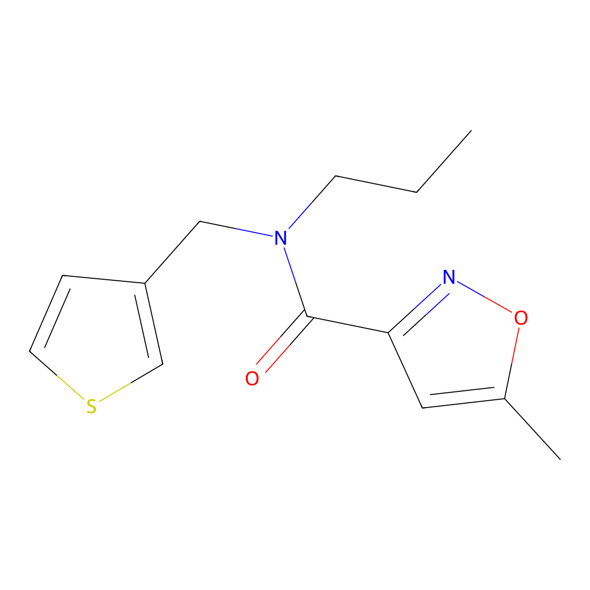5-methyl-N-propyl-N-(thiophen-3-ylmethyl)isoxazole-3-carboxamide molecular structure, CAS 1234814-25-5