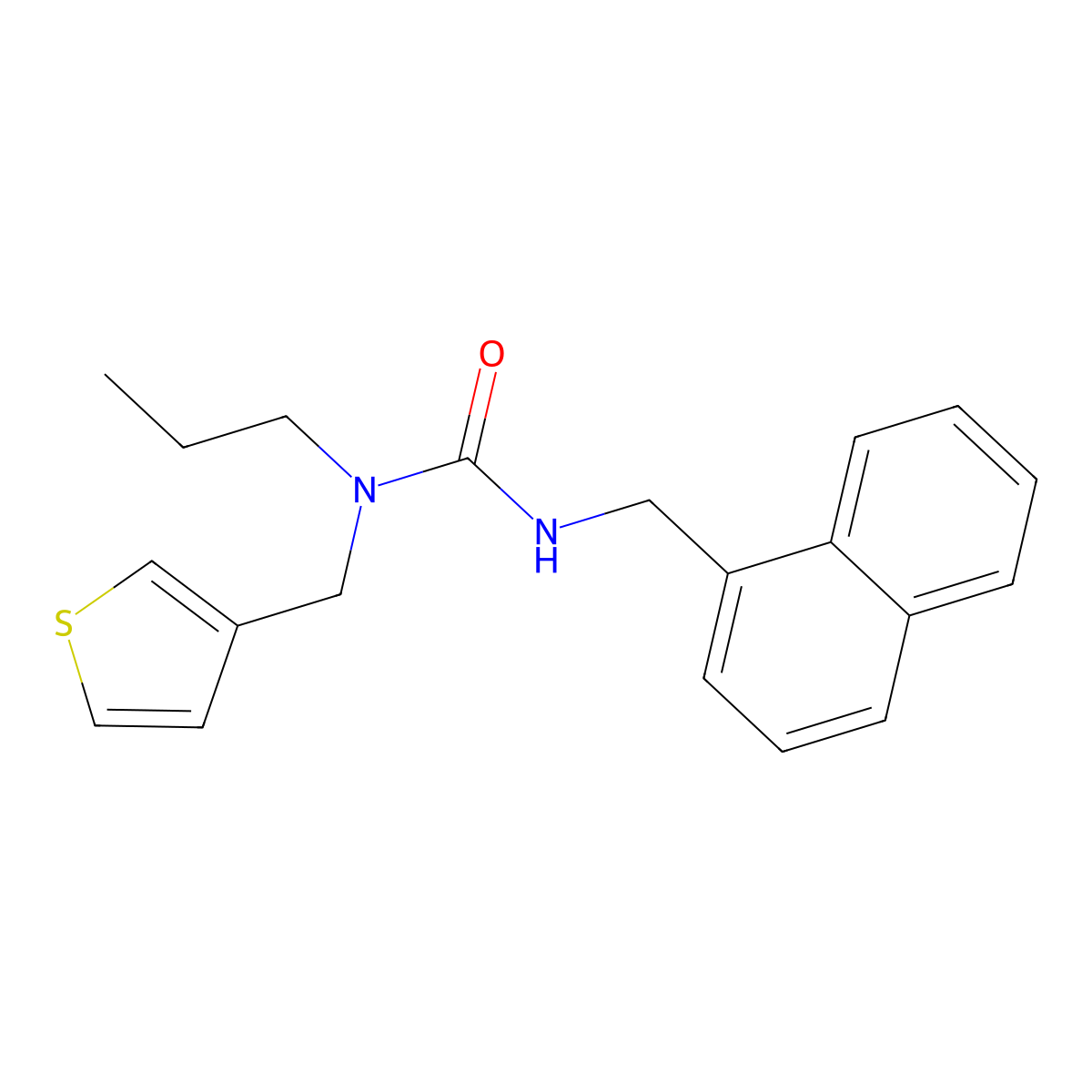 3-(Naphthalen-1-ylmethyl)-1-propyl-1-(thiophen-3-ylmethyl)urea molecular structure, CAS 1234818-21-3