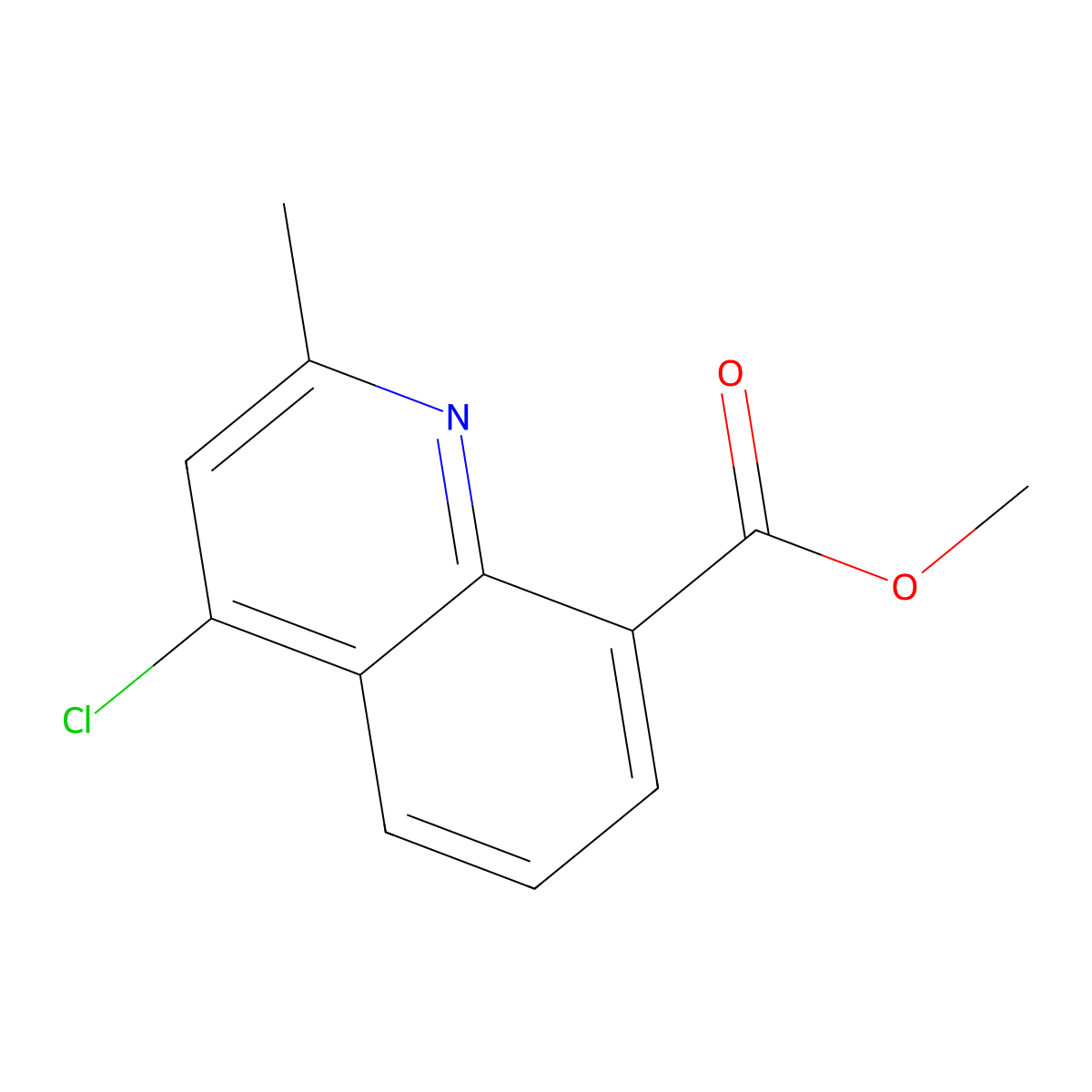 Methyl 4-chloro-2-methylquinoline-8-carboxylate molecular structure, CAS 1234818-35-9