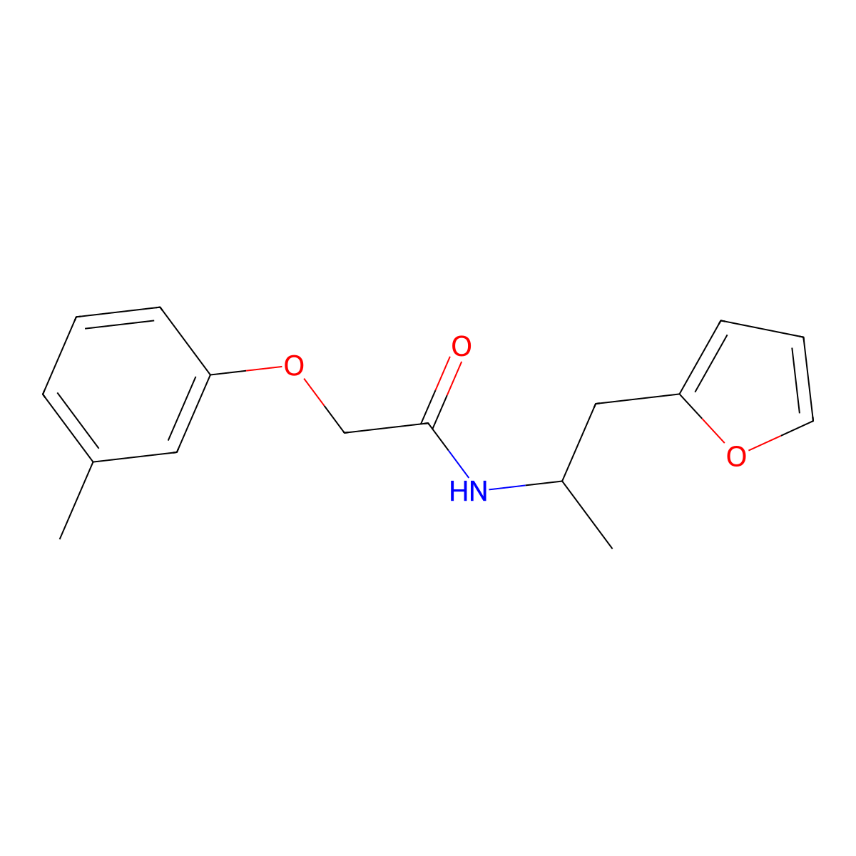 N-(1-(furan-2-yl)propan-2-yl)-2-(m-tolyloxy)acetamide molecular structure, CAS 1234819-70-5