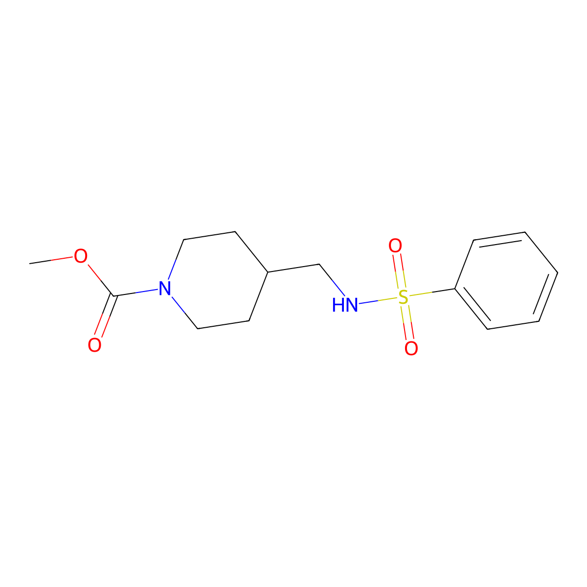 Methyl 4-(benzenesulfonamidomethyl)piperidine-1-carboxylate molecular structure, CAS 1234823-43-8