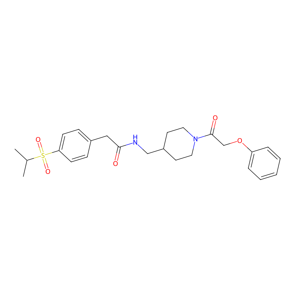 2-(4-(isopropylsulfonyl)phenyl)-N-((1-(2-phenoxyacetyl)piperidin-4-yl)methyl)acetamide molecular structure, CAS 1234828-25-1