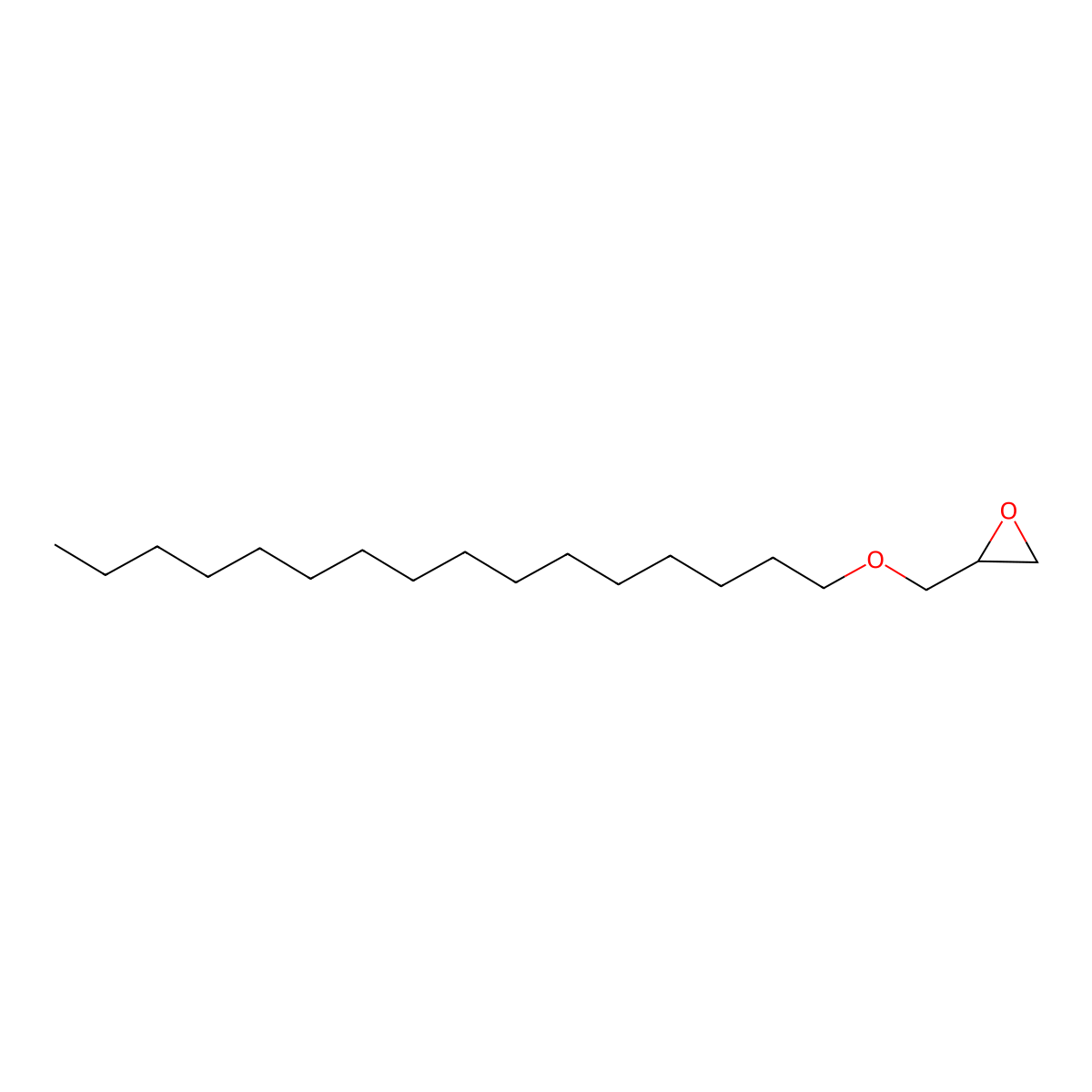 Cetyl glycidyl ether molecular structure, CAS 123483-78-3