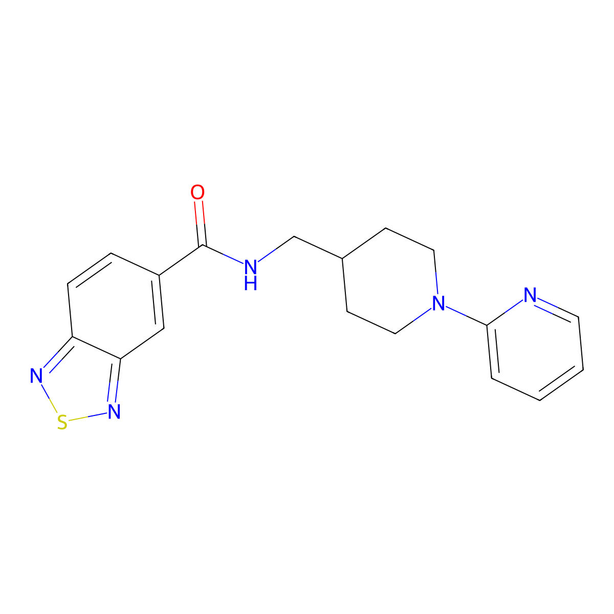 N-((1-(pyridin-2-yl)piperidin-4-yl)methyl)benzo[c][1,2,5]thiadiazole-5-carboxamide molecular structure, CAS 1234831-87-8
