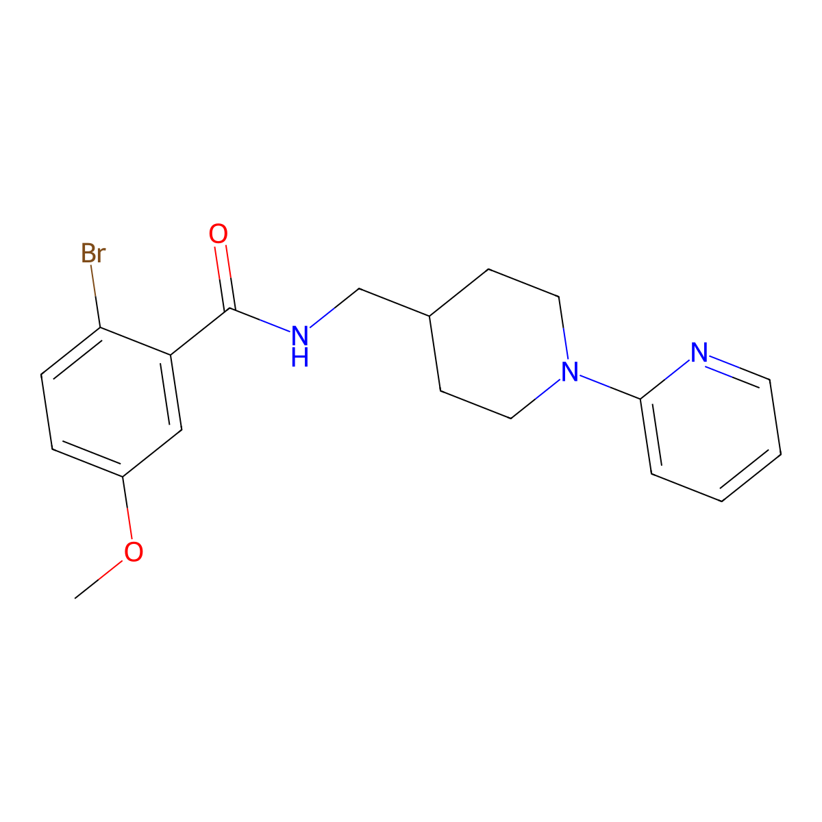 2-bromo-5-methoxy-N-{[1-(pyridin-2-yl)piperidin-4-yl]methyl}benzamide molecular structure, CAS 1234836-67-9