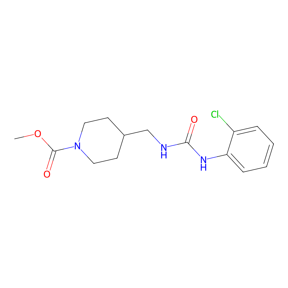 Methyl 4-((3-(2-chlorophenyl)ureido)methyl)piperidine-1-carboxylate molecular structure, CAS 1234838-63-1