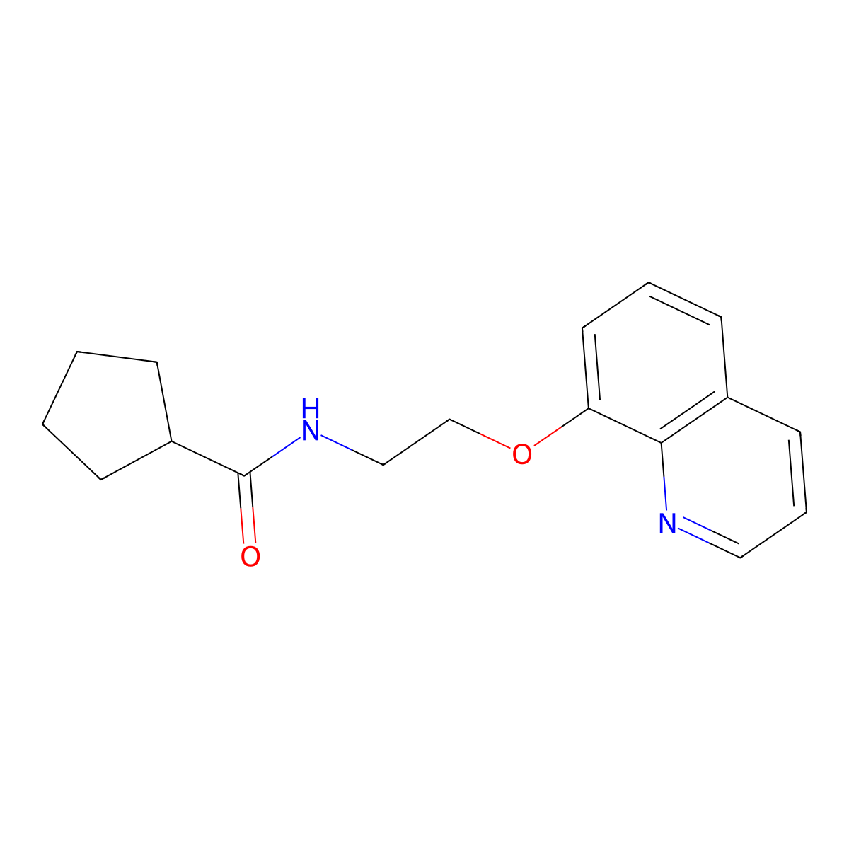 N-[2-(Quinolin-8-yloxy)ethyl]cyclopentanecarboxamide molecular structure, CAS 1234838-68-6