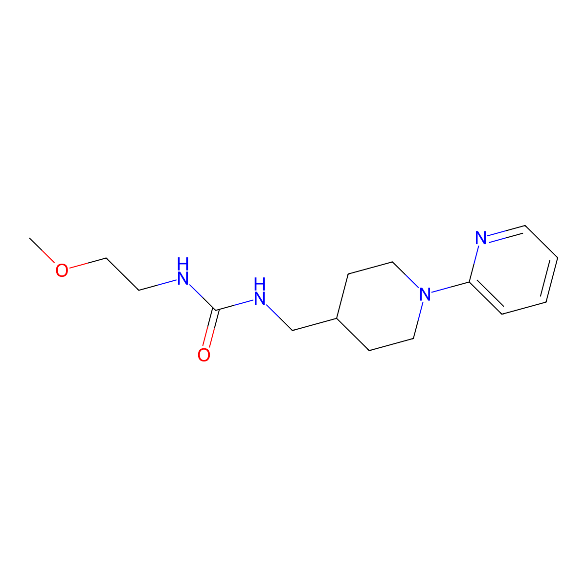 1-(2-Methoxyethyl)-3-((1-(pyridin-2-yl)piperidin-4-yl)methyl)urea molecular structure, CAS 1234839-64-5