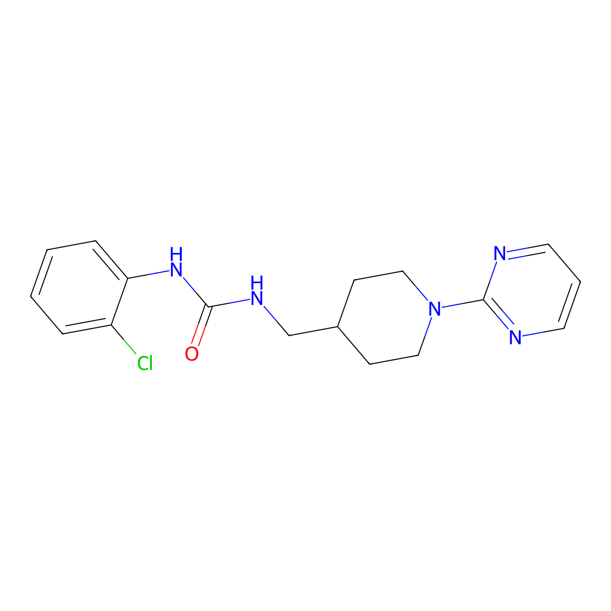 1-(2-Chlorophenyl)-3-{[1-(pyrimidin-2-yl)piperidin-4-yl]methyl}urea molecular structure, CAS 1234840-76-6