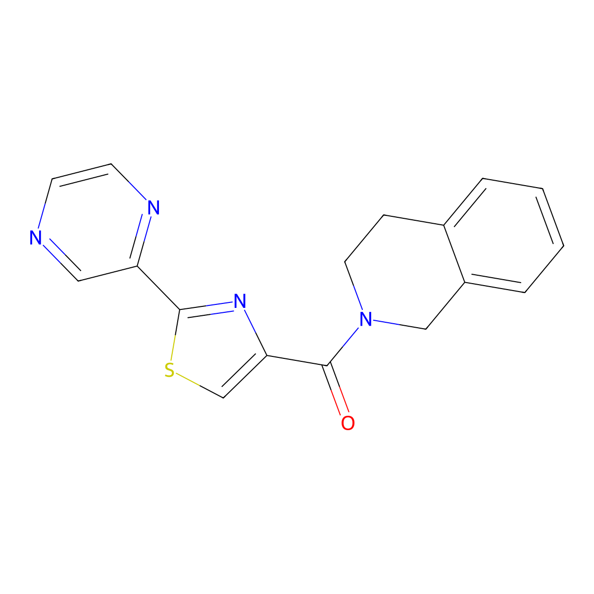 (3,4-dihydroisoquinolin-2(1H)-yl)(2-(pyrazin-2-yl)thiazol-4-yl)methanone molecular structure, CAS 1234840-98-2