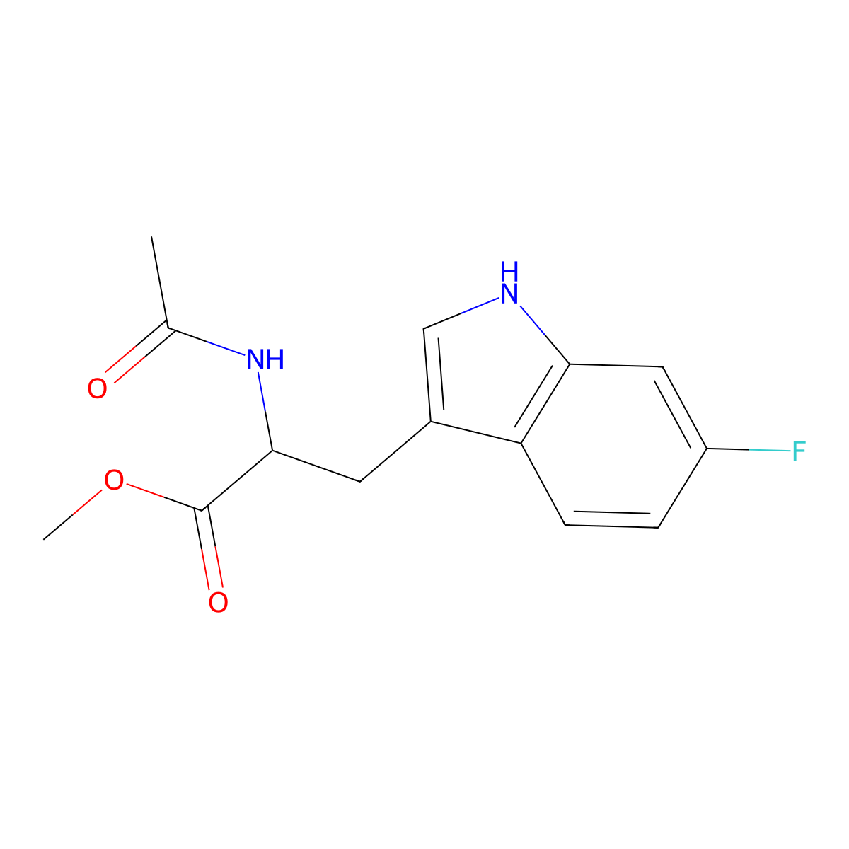 (R)-N-Acetyl-6-fluoro-trp-ome molecular structure, CAS 1234842-62-6