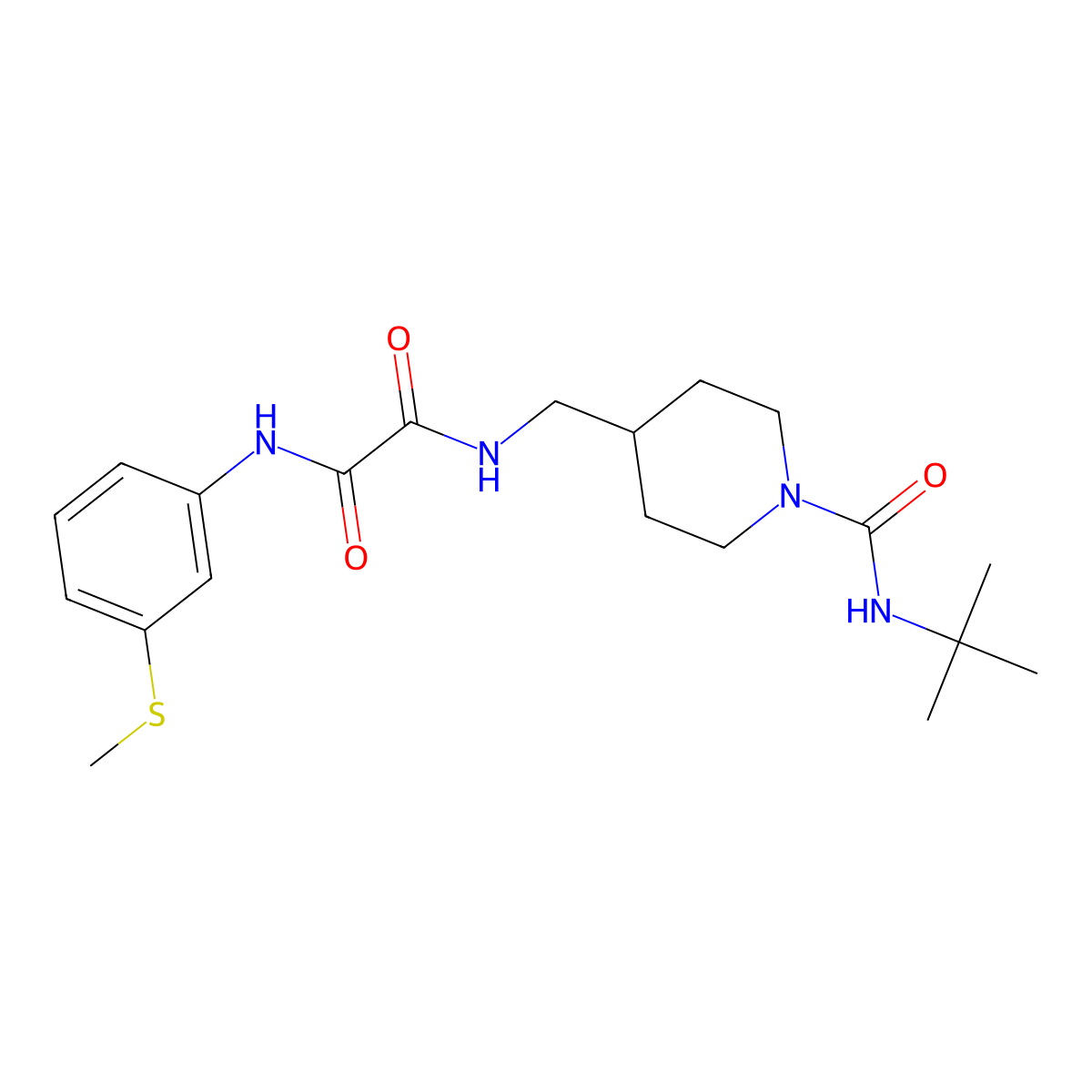 N-{[1-(tert-butylcarbamoyl)piperidin-4-yl]methyl}-N'-[3-(methylsulfanyl)phenyl]ethanediamide molecular structure, CAS 1234844-29-1