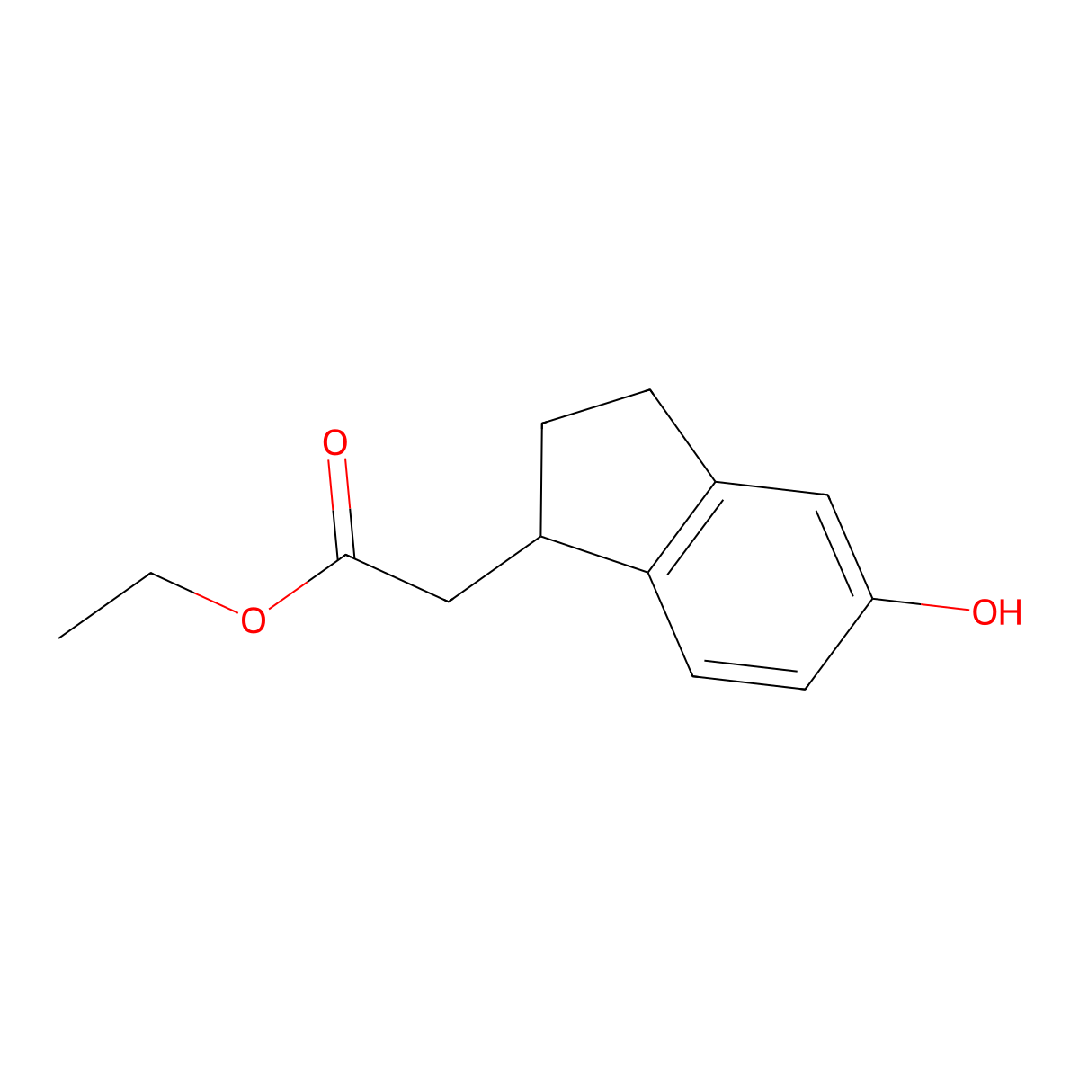 ethyl 2-[(1R)-5-hydroxy-2,3-dihydro-1H-inden-1-yl]acetate molecular structure, CAS 1234845-27-2