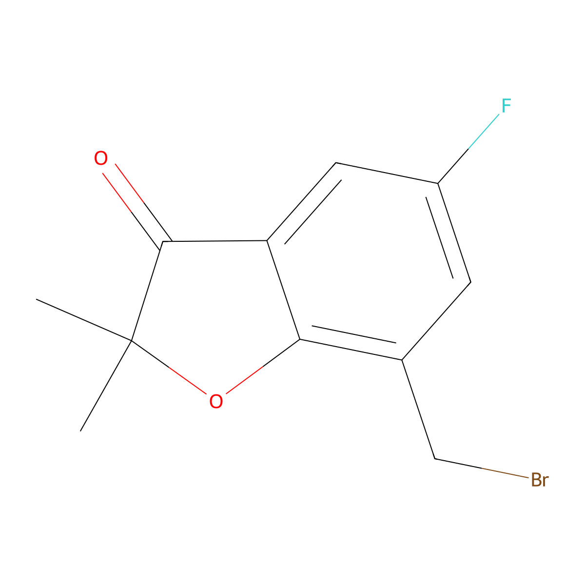 7-(bromomethyl)-5-fluoro-2,2-dimethylbenzofuran-3(2H)-one molecular structure, CAS 1234846-63-9