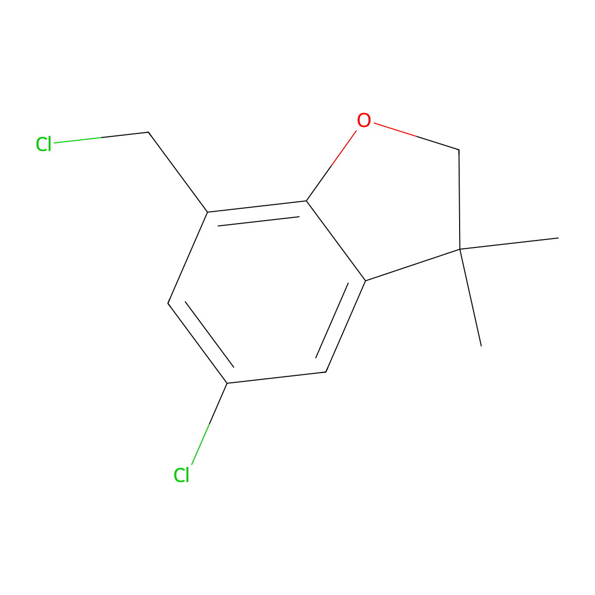 5-Chloro-7-(chloromethyl)-3,3-dimethyl-2,3-dihydrobenzofuran molecular structure, CAS 1234847-20-1