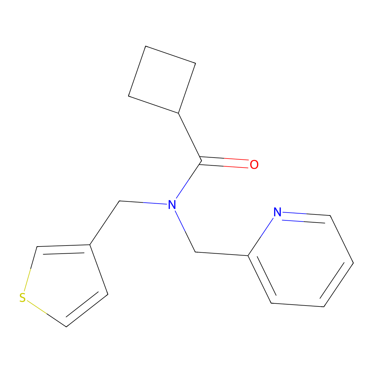 N-(pyridin-2-ylmethyl)-N-(thiophen-3-ylmethyl)cyclobutanecarboxamide molecular structure, CAS 1234848-71-5