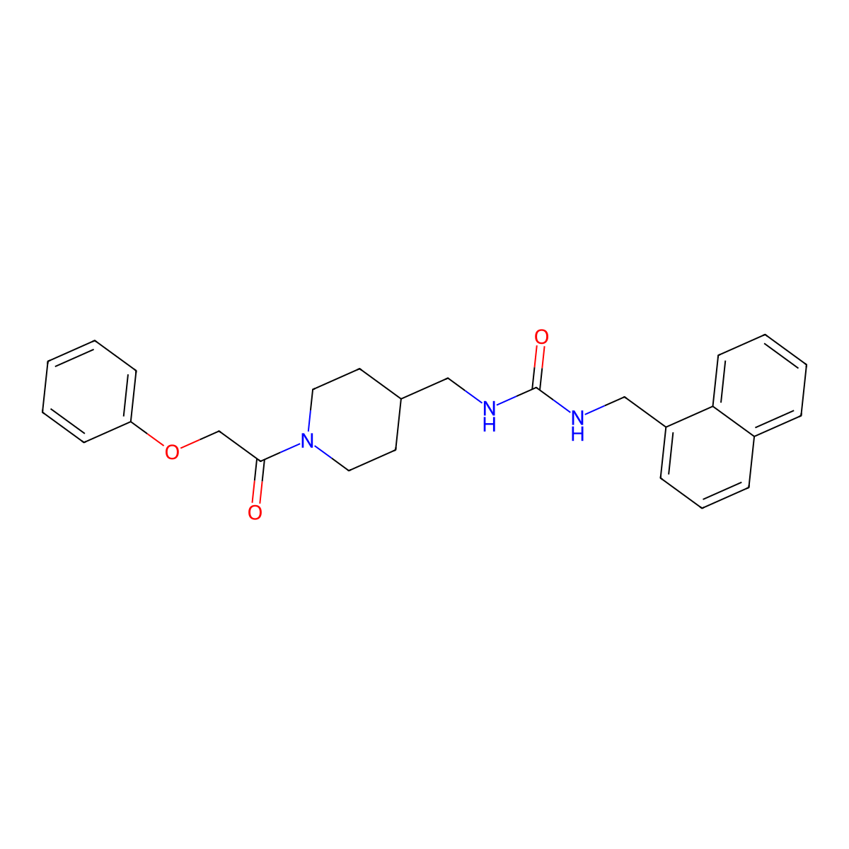 1-(Naphthalen-1-ylmethyl)-3-((1-(2-phenoxyacetyl)piperidin-4-yl)methyl)urea molecular structure, CAS 1234848-72-6
