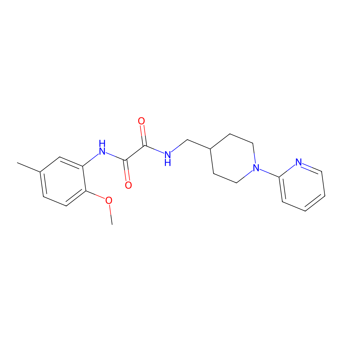 N1-(2-methoxy-5-methylphenyl)-N2-((1-(pyridin-2-yl)piperidin-4-yl)methyl)oxalamide molecular structure, CAS 1234850-44-2