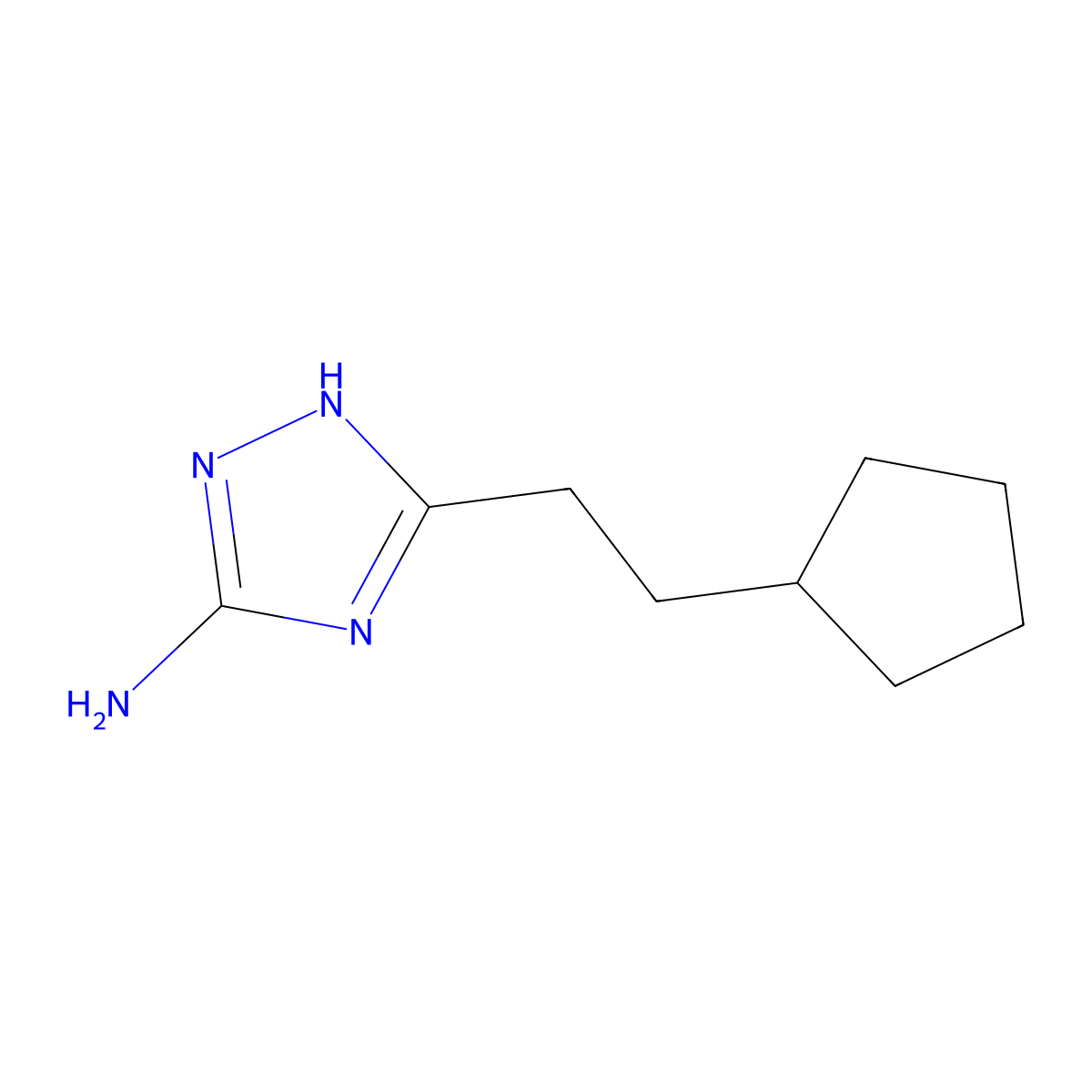 5-(2-cyclopentylethyl)-1H-1,2,4-triazol-3-amine molecular structure, CAS 1234850-86-2