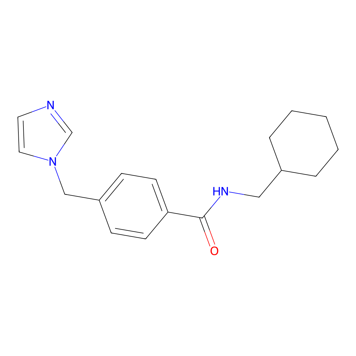 4-((1H-imidazol-1-yl)methyl)-N-(cyclohexylmethyl)benzamide molecular structure, CAS 1234851-62-7