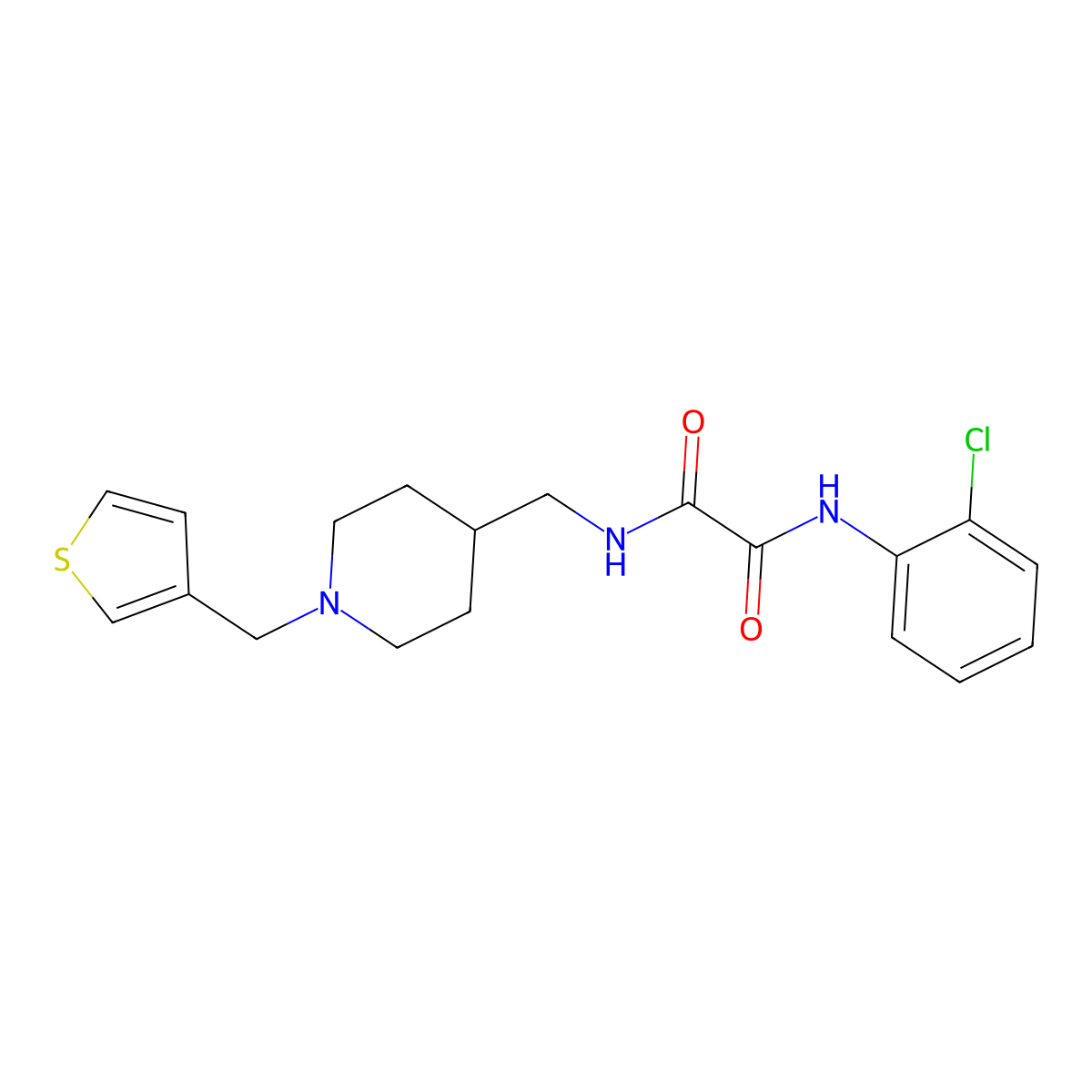 N1-(2-chlorophenyl)-N2-((1-(thiophen-3-ylmethyl)piperidin-4-yl)methyl)oxalamide molecular structure, CAS 1234852-27-7