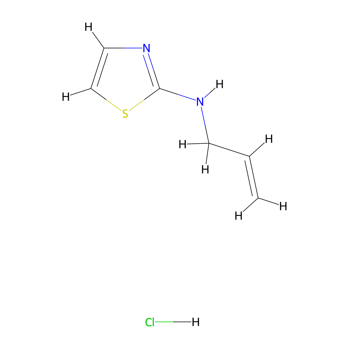 N-Allyl-1,3-thiazol-2-amine hydrochloride molecular structure, CAS 1234852-68-6