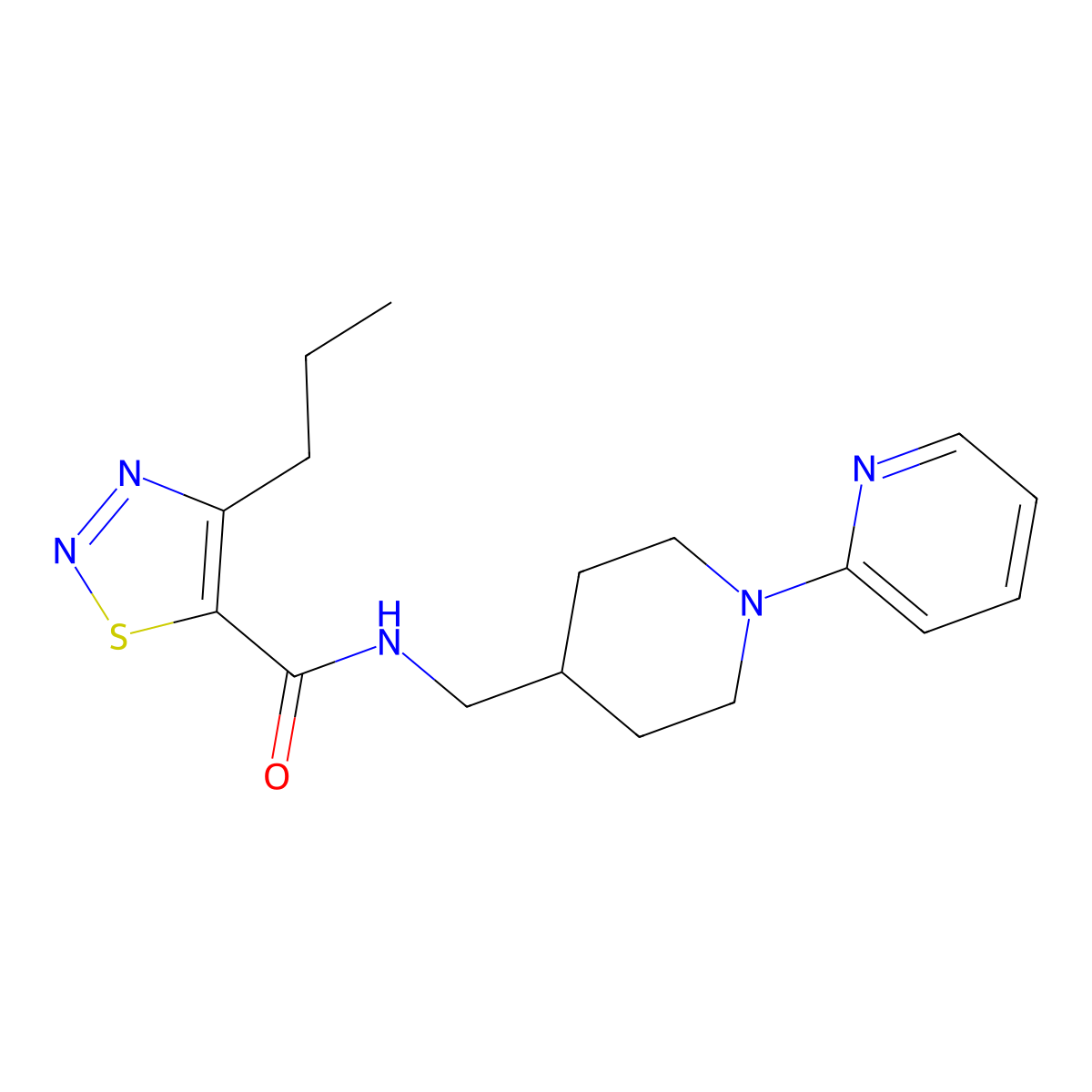 4-Propyl-N-{[1-(pyridin-2-YL)piperidin-4-YL]methyl}-1,2,3-thiadiazole-5-carboxamide molecular structure, CAS 1234853-66-7