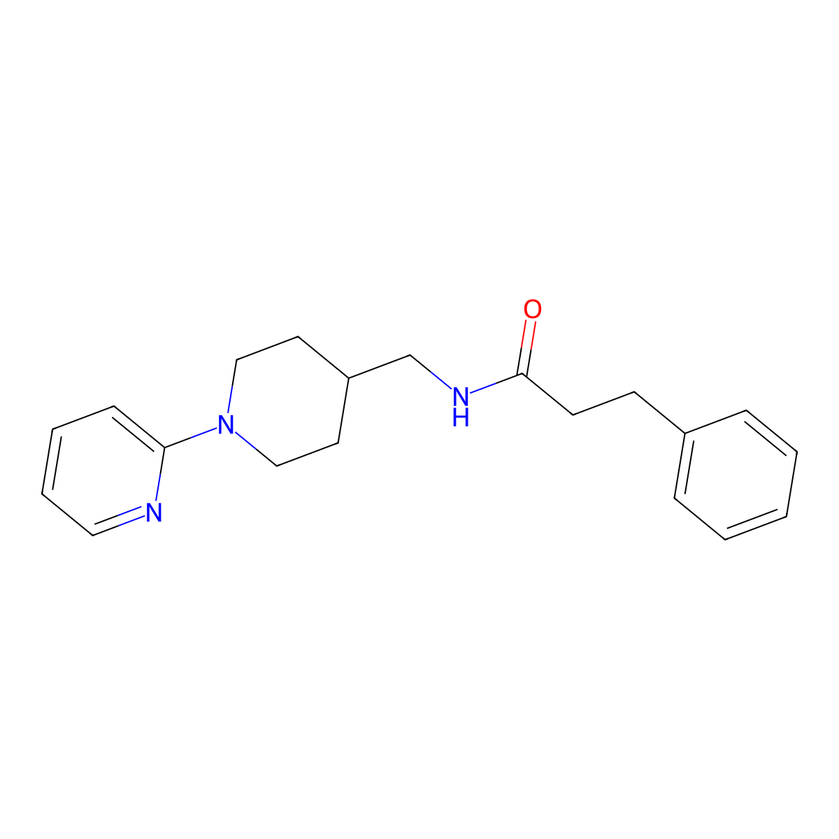 3-phenyl-N-{[1-(pyridin-2-yl)piperidin-4-yl]methyl}propanamide molecular structure, CAS 1234855-87-8