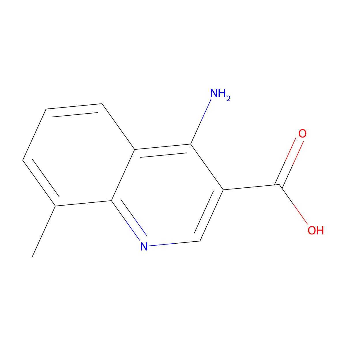 4-Amino-8-methylquinoline-3-carboxylic acid molecular structure, CAS 1234857-01-2
