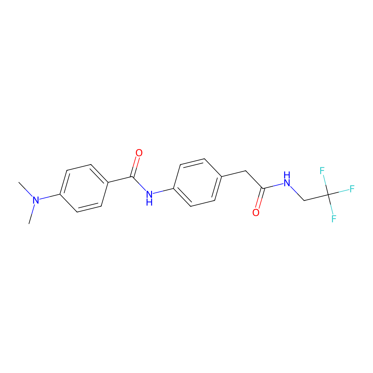 4-(dimethylamino)-N-(4-{[(2,2,2-trifluoroethyl)carbamoyl]methyl}phenyl)benzamide molecular structure, CAS 1234857-38-5