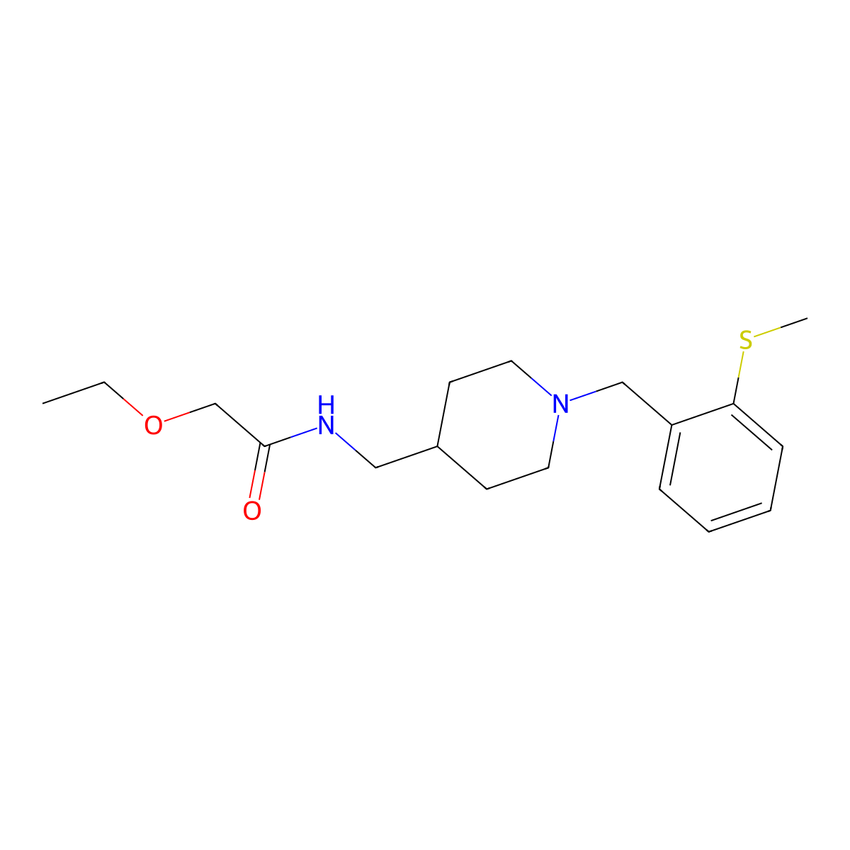 2-ethoxy-N-((1-(2-(methylthio)benzyl)piperidin-4-yl)methyl)acetamide molecular structure, CAS 1234859-35-8