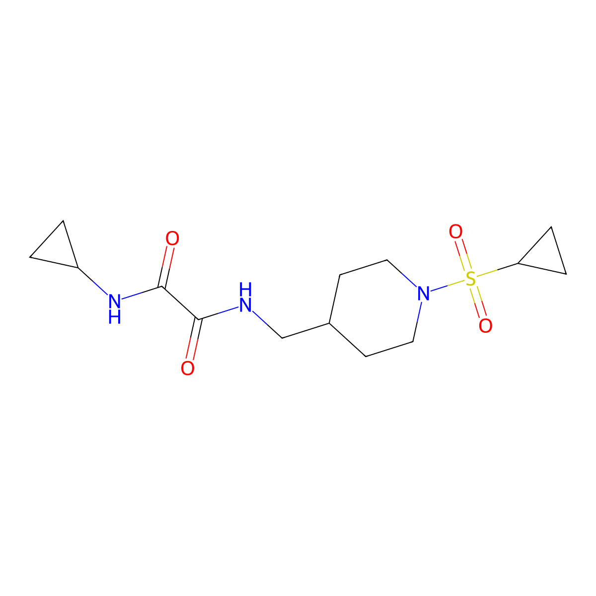 N1-cyclopropyl-N2-((1-(cyclopropylsulfonyl)piperidin-4-yl)methyl)oxalamide molecular structure, CAS 1234859-97-2