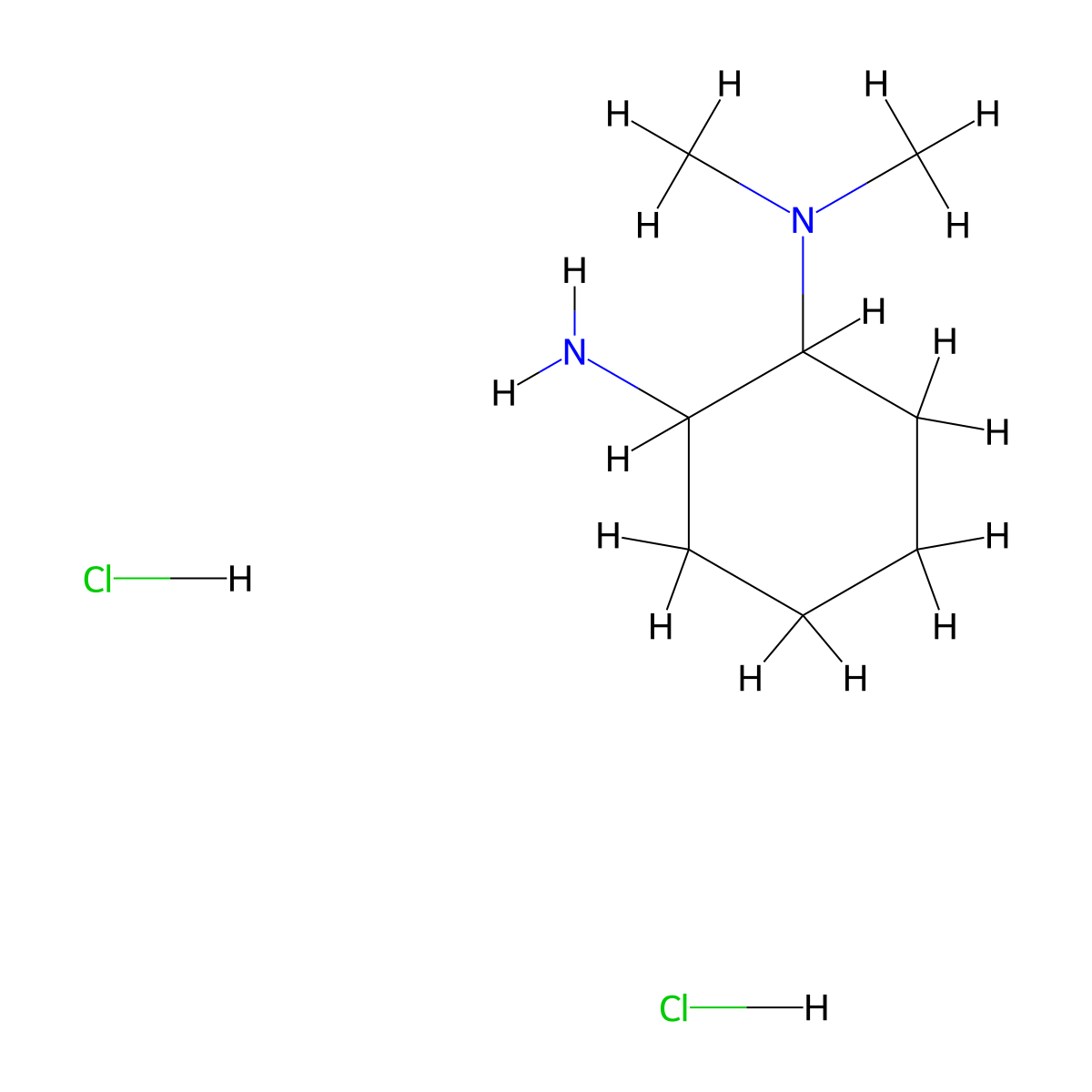 N1,N1-dimethylcyclohexane-1,2-diamine dihydrochloride molecular structure, CAS 1234860-01-5