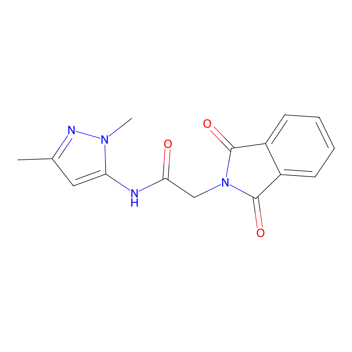 N-(1,3-dimethyl-1H-pyrazol-5-yl)-2-(1,3-dioxoisoindolin-2-yl)acetamide molecular structure, CAS 1234860-36-6