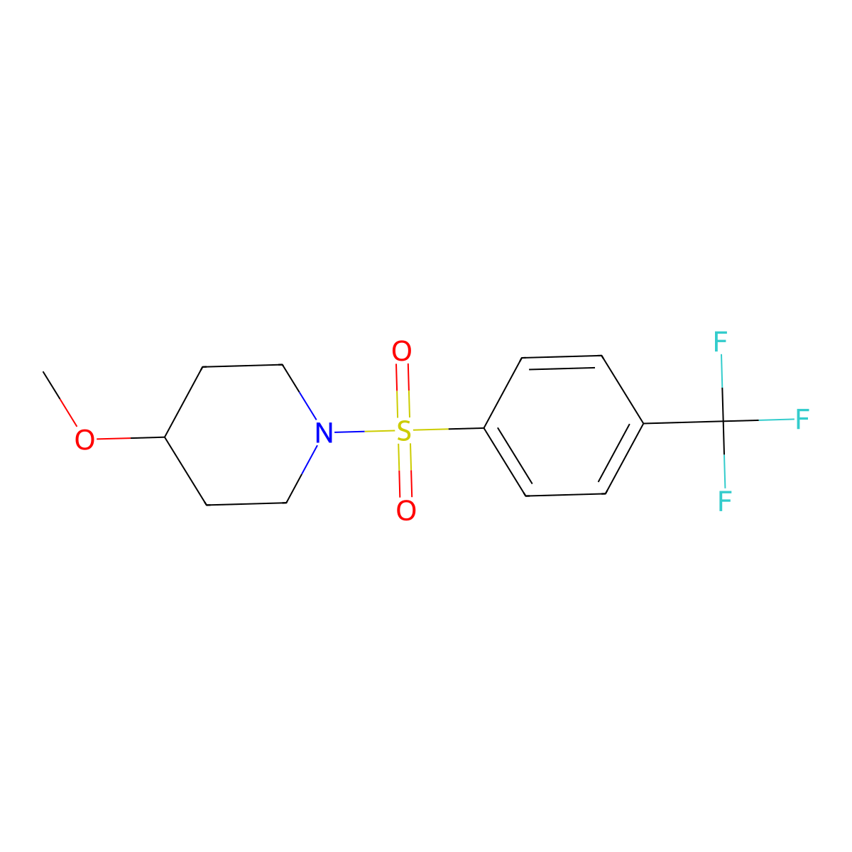 4-Methoxy-1-((4-(trifluoromethyl)phenyl)sulfonyl)piperidine molecular structure, CAS 1234861-19-8