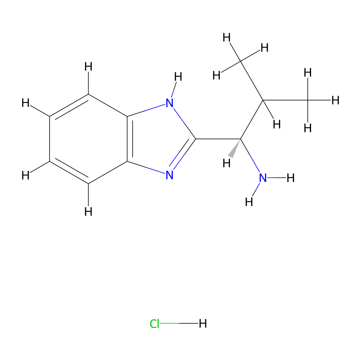 (R)-1-(1H-Benzimidazol-2-YL)-2-methylpropylamine hydrochloride molecular structure, CAS 1234863-36-5