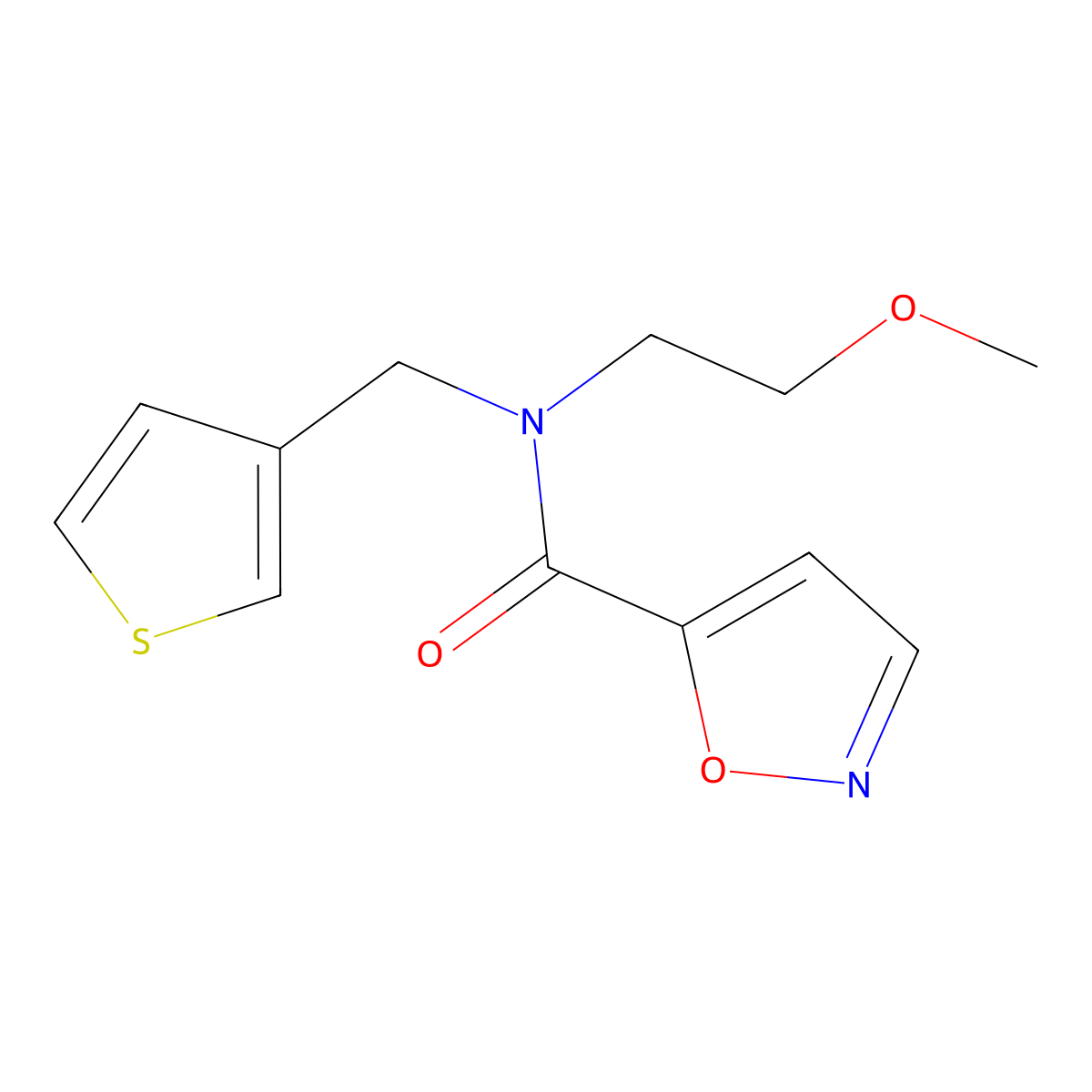 N-(2-methoxyethyl)-N-(thiophen-3-ylmethyl)isoxazole-5-carboxamide molecular structure, CAS 1234865-25-8