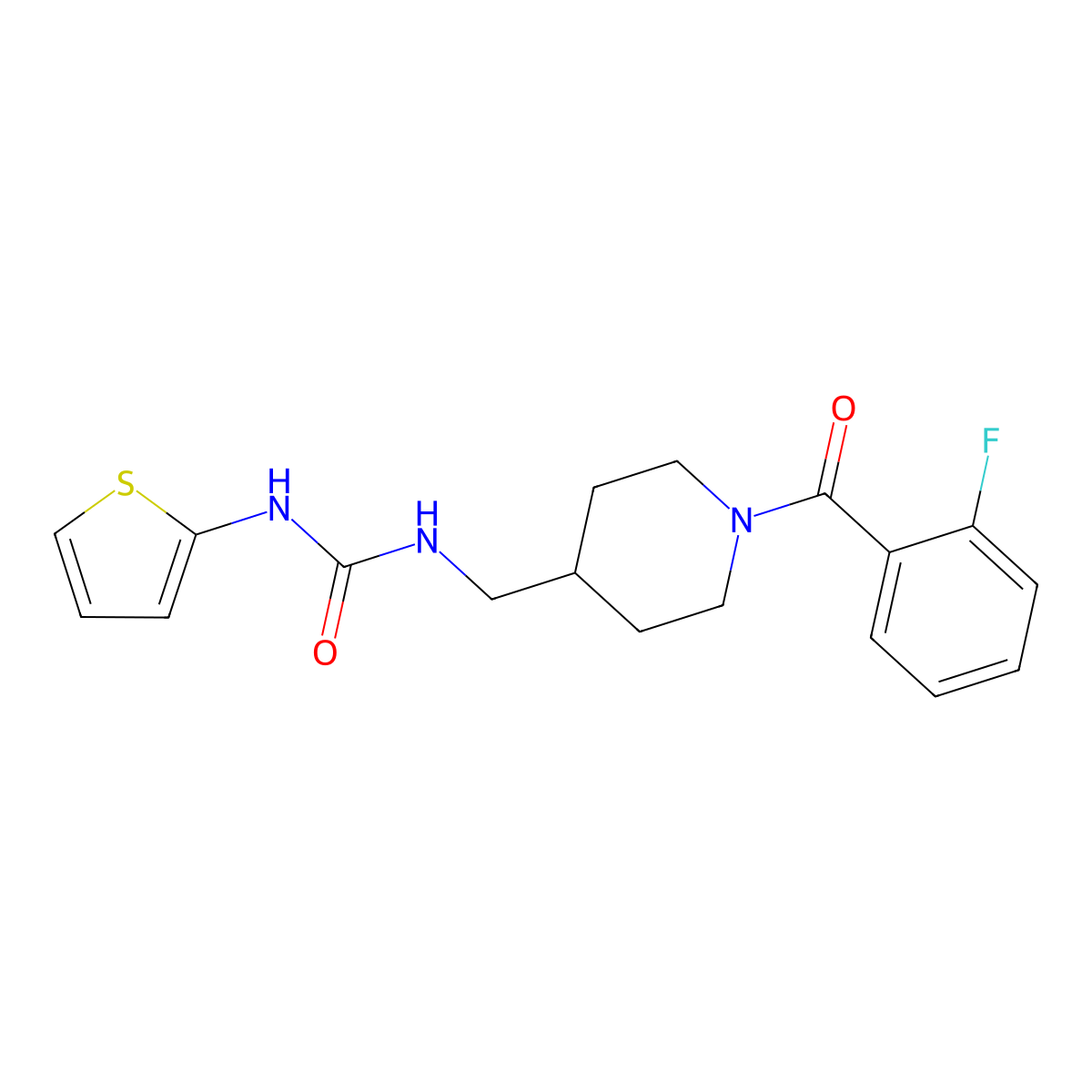 1-((1-(2-Fluorobenzoyl)piperidin-4-yl)methyl)-3-(thiophen-2-yl)urea molecular structure, CAS 1234866-36-4