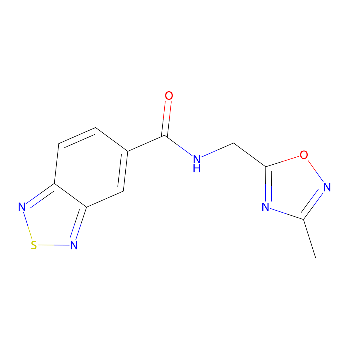 N-((3-methyl-1,2,4-oxadiazol-5-yl)methyl)benzo[c][1,2,5]thiadiazole-5-carboxamide molecular structure, CAS 1234867-89-0