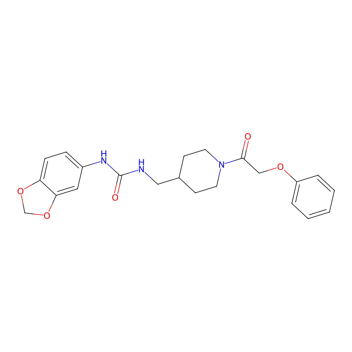 1-(Benzo[d][1,3]dioxol-5-yl)-3-((1-(2-phenoxyacetyl)piperidin-4-yl)methyl)urea molecular structure, CAS 1234867-91-4