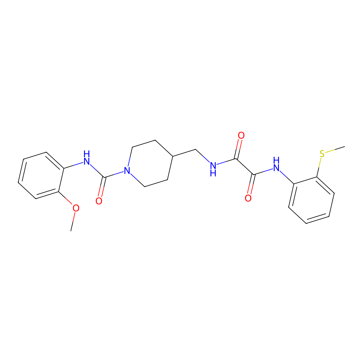 N1-((1-((2-methoxyphenyl)carbamoyl)piperidin-4-yl)methyl)-N2-(2-(methylthio)phenyl)oxalamide molecular structure, CAS 1234869-03-4
