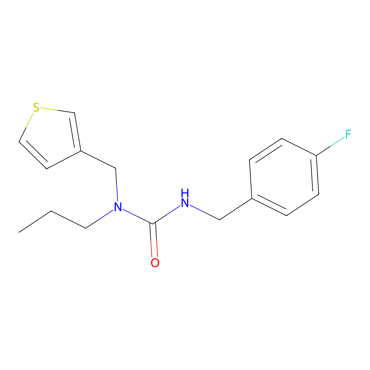3-(4-Fluorobenzyl)-1-propyl-1-(thiophen-3-ylmethyl)urea molecular structure, CAS 1234870-12-2