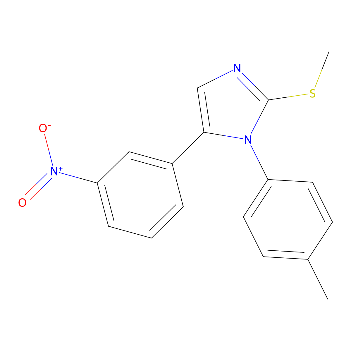 2-(methylthio)-5-(3-nitrophenyl)-1-(p-tolyl)-1H-imidazole molecular structure, CAS 1234870-68-8